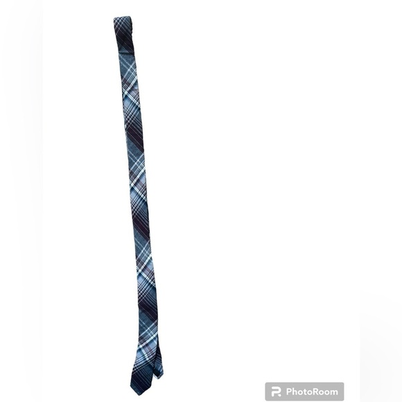 H&M Purple, Blue, and Gray Plaid Skinny Tie​​ - Picture 6 of 7